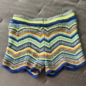 Colorful Chevron Knit Women's Shorts